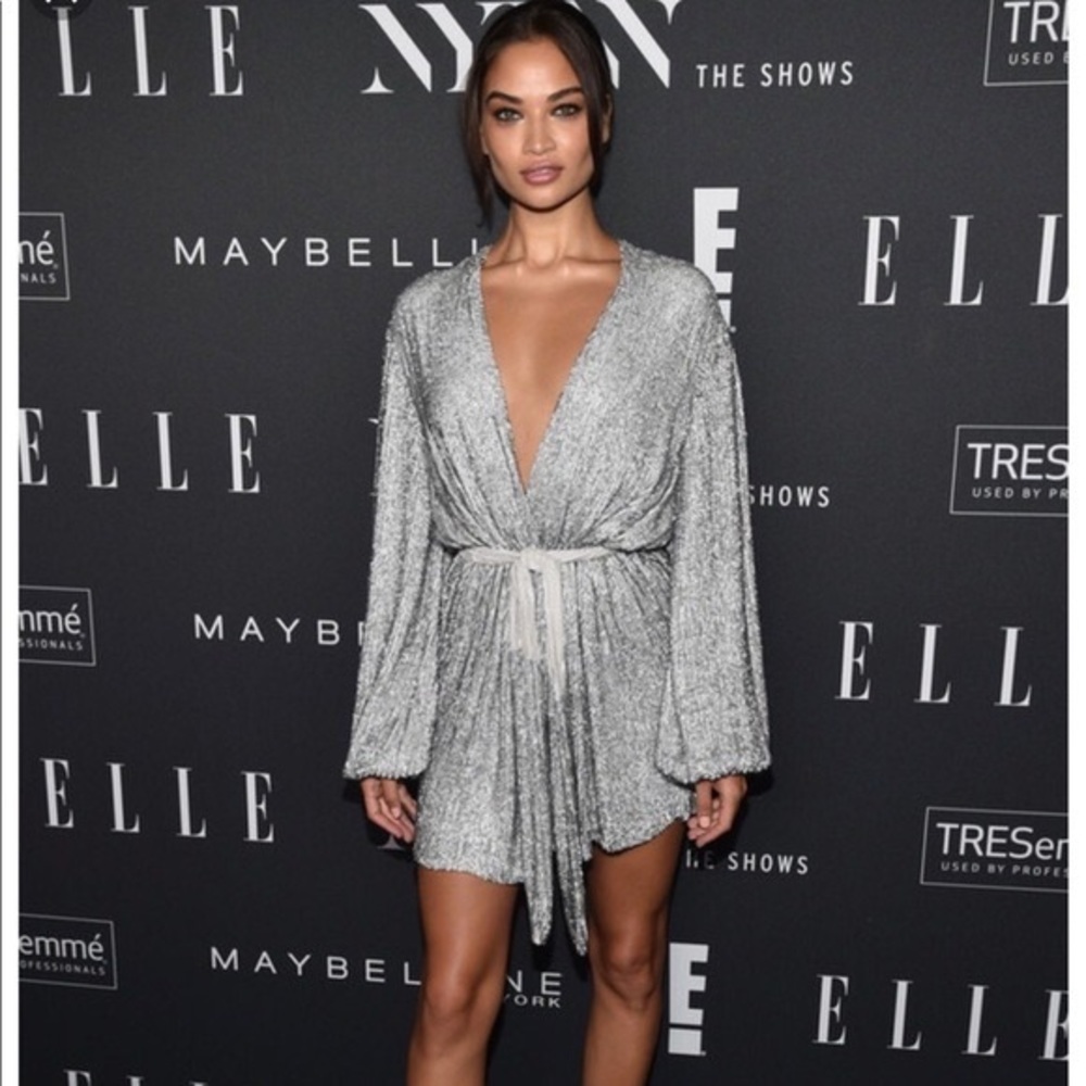 🪩• RETROFETE •🪩 Gabrielle Robe Wrap Dress • Silver - XS / S